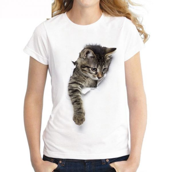 3D Cat Harajuku Summer T-Shirt