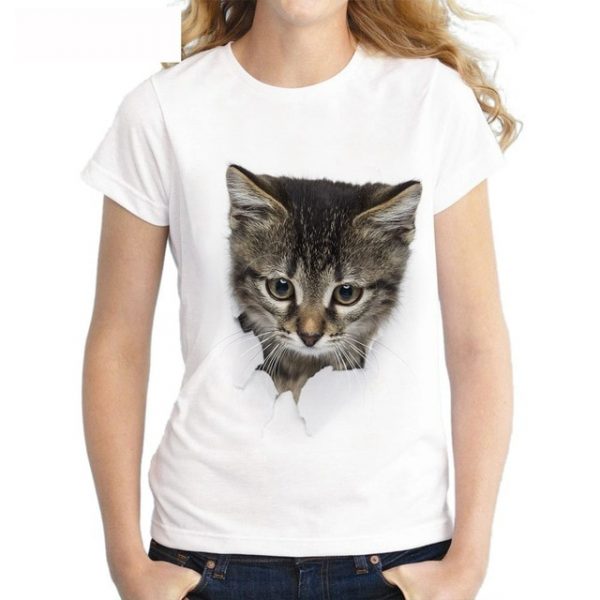 3D Cat Harajuku Summer T-Shirt