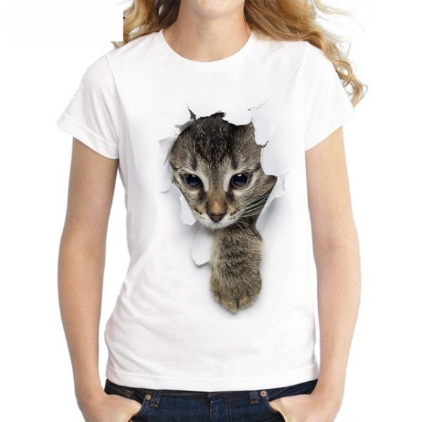 3D Cat Harajuku Summer T-Shirt