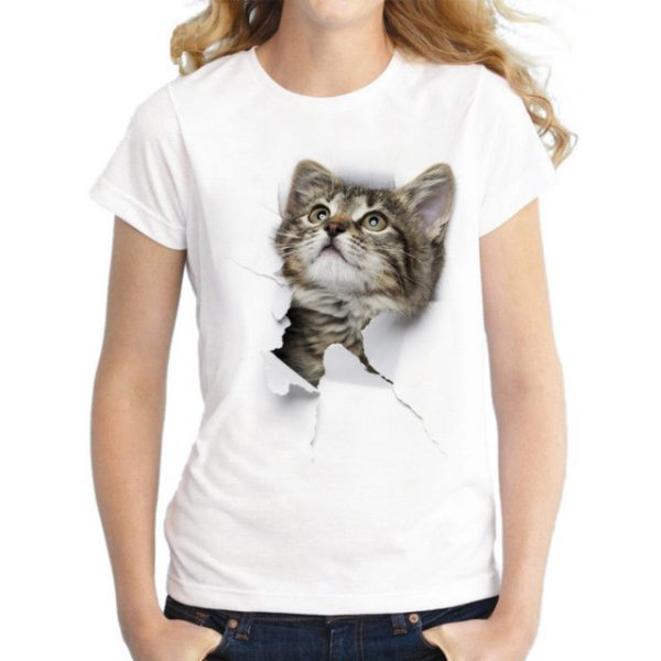 3D Cat Harajuku Summer T-Shirt