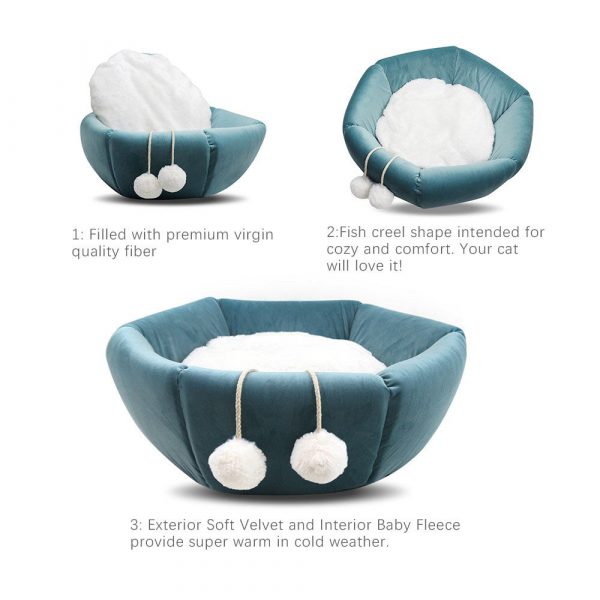 Foldable Pet Nest Confortable Warm Velvet