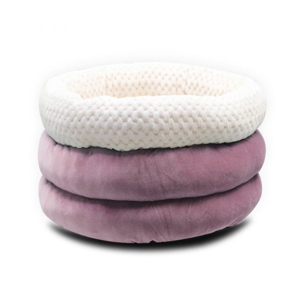 round velvet pet bed