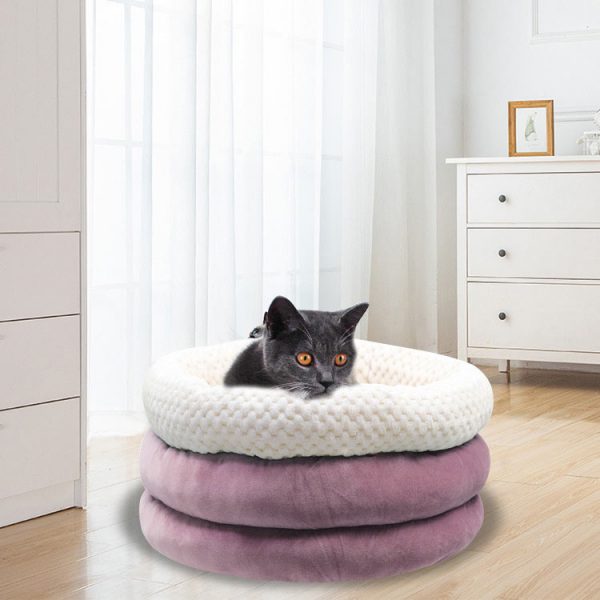 round velvet pet bed