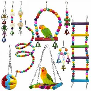10 pack bird cage toys for parrots cackatoo