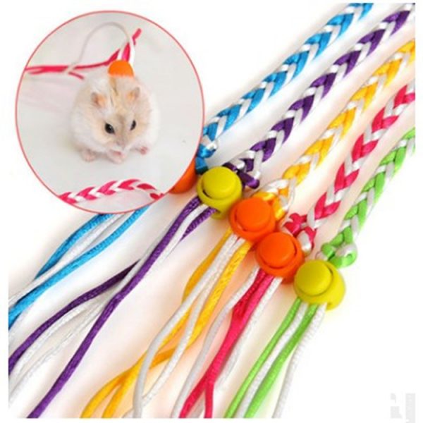 Hand-Woven Small Pet Dual-Purpose Traction Rope Pet Sliding Mouse Rope Walking Squirrel Traction Rope Hamster Supplies
