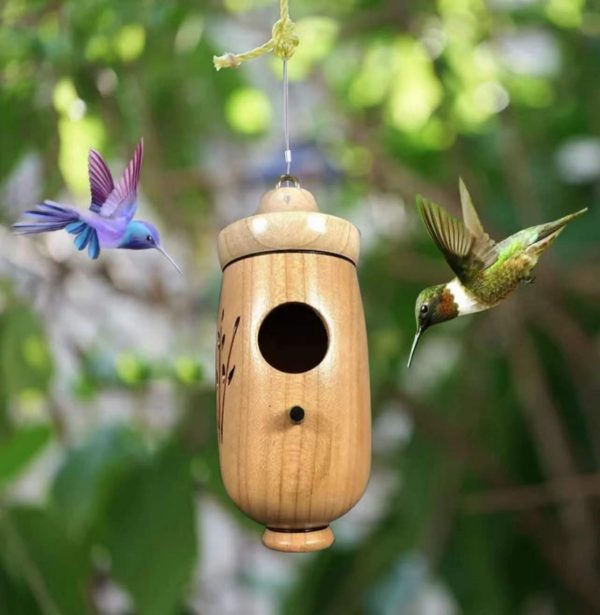 Resin birdhouse for garden