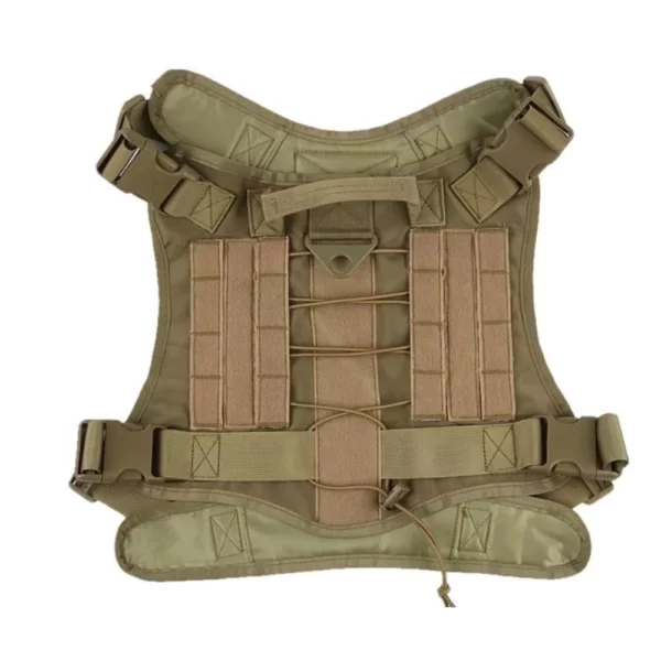 Tactical Dog Vest Breathable Military Dog Clothes Using aluminium alloy buckle, light and able to withstand greater pulling force. Inverted triangle suture decompression mode design, reduce gravity and firmer. Molle system, can be mounted on backpacks and other items with molle system