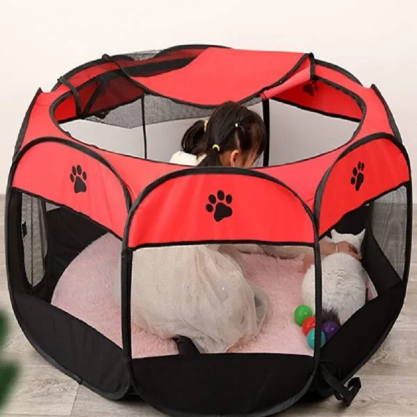 Fast folding octagonal pet cage