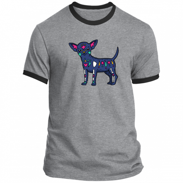 Colorful Chihuahua Print Ringer Tee