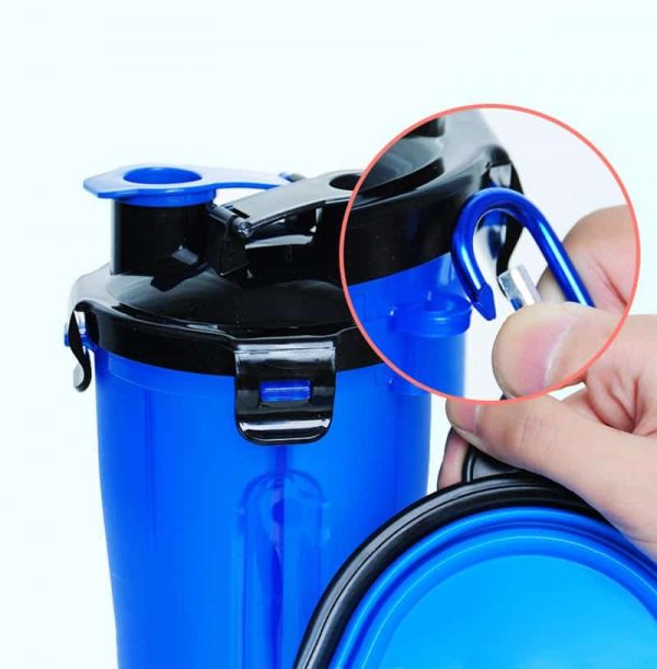 Water food bottle with bowl for outdoor trips