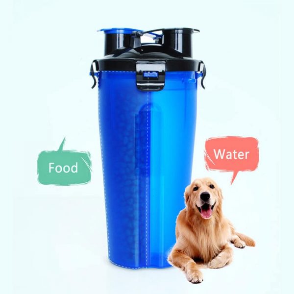 Water food bottle with bowl for outdoor trips