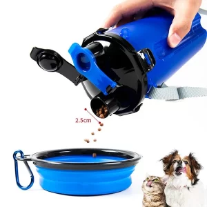 Water food bottle with bowl for outdoor trips